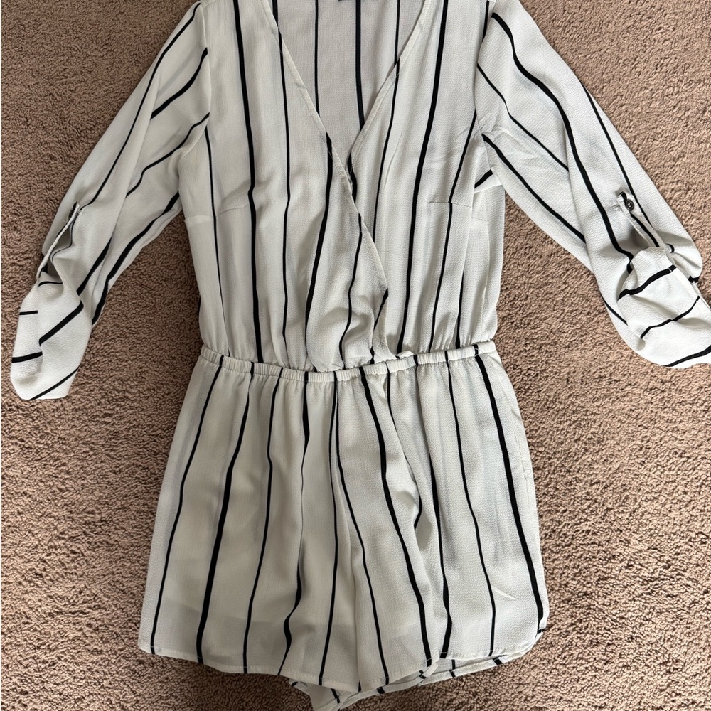 Striped V-Neck Romper
